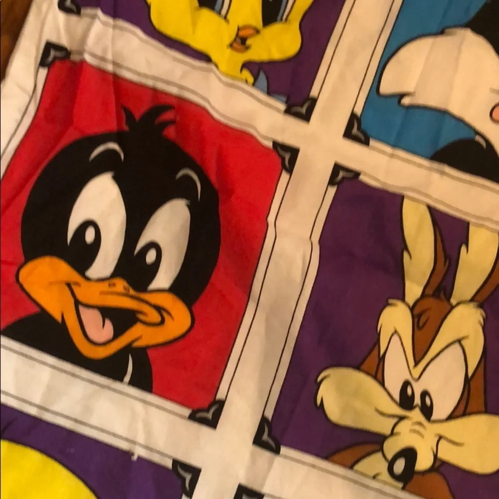 Vintage Warner Bros Looney tunes 3 Piece bedroom curtains Kids 44”W 63in L